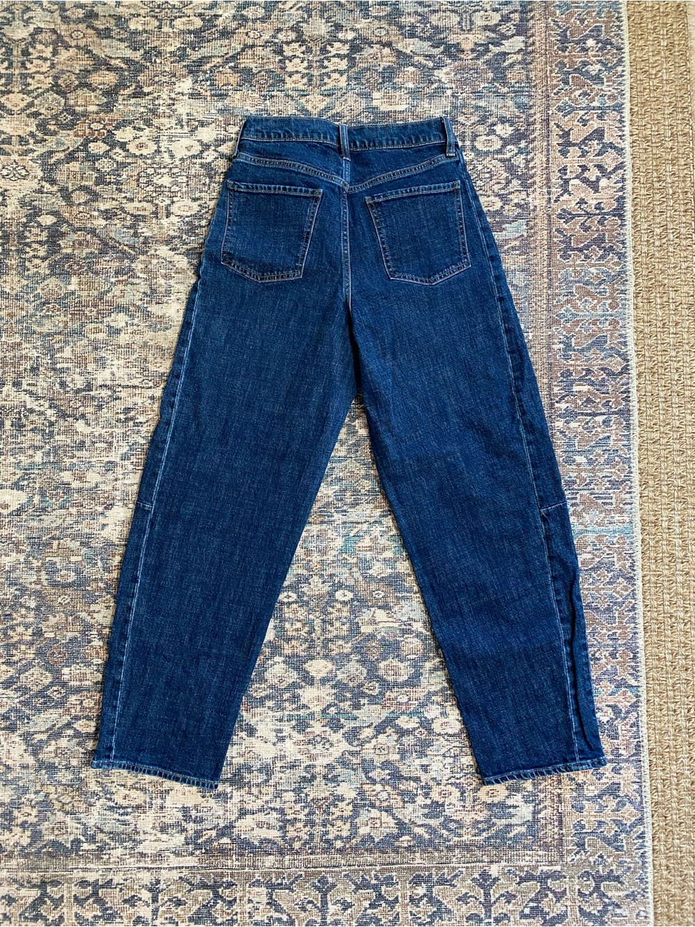 Barrel High-Waist Dark Blue Women's Jeans